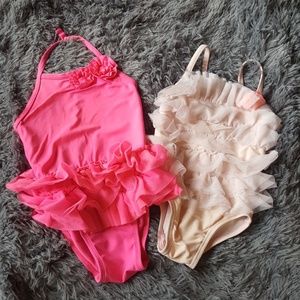 2 Pink Baby Girl Swim Suits